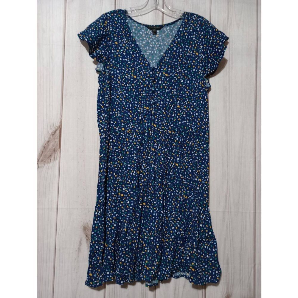 Banana Republic Dress Ladies Medium Blue‎ Confetti Short Sleeve